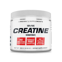 Front view of I-Prevail 100% Pure Creatine Monohydrate Powder canister