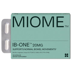 IB-ONE Probiotic bottle with IBS Relief label