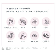 Ichikami Kracie Japanese Grass Essence on shiny, smooth hair close-up