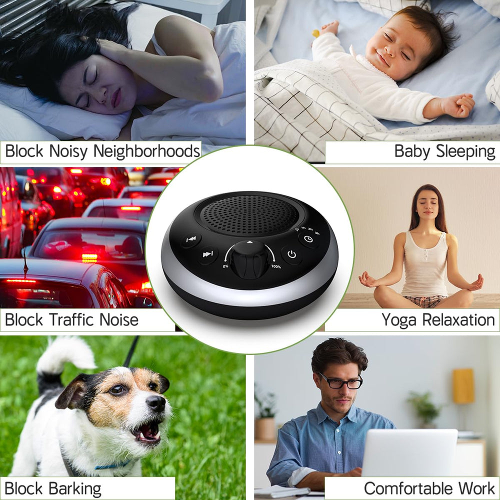 iDealSleep Sound Machine display highlights LED indicators to simplify sound choice.