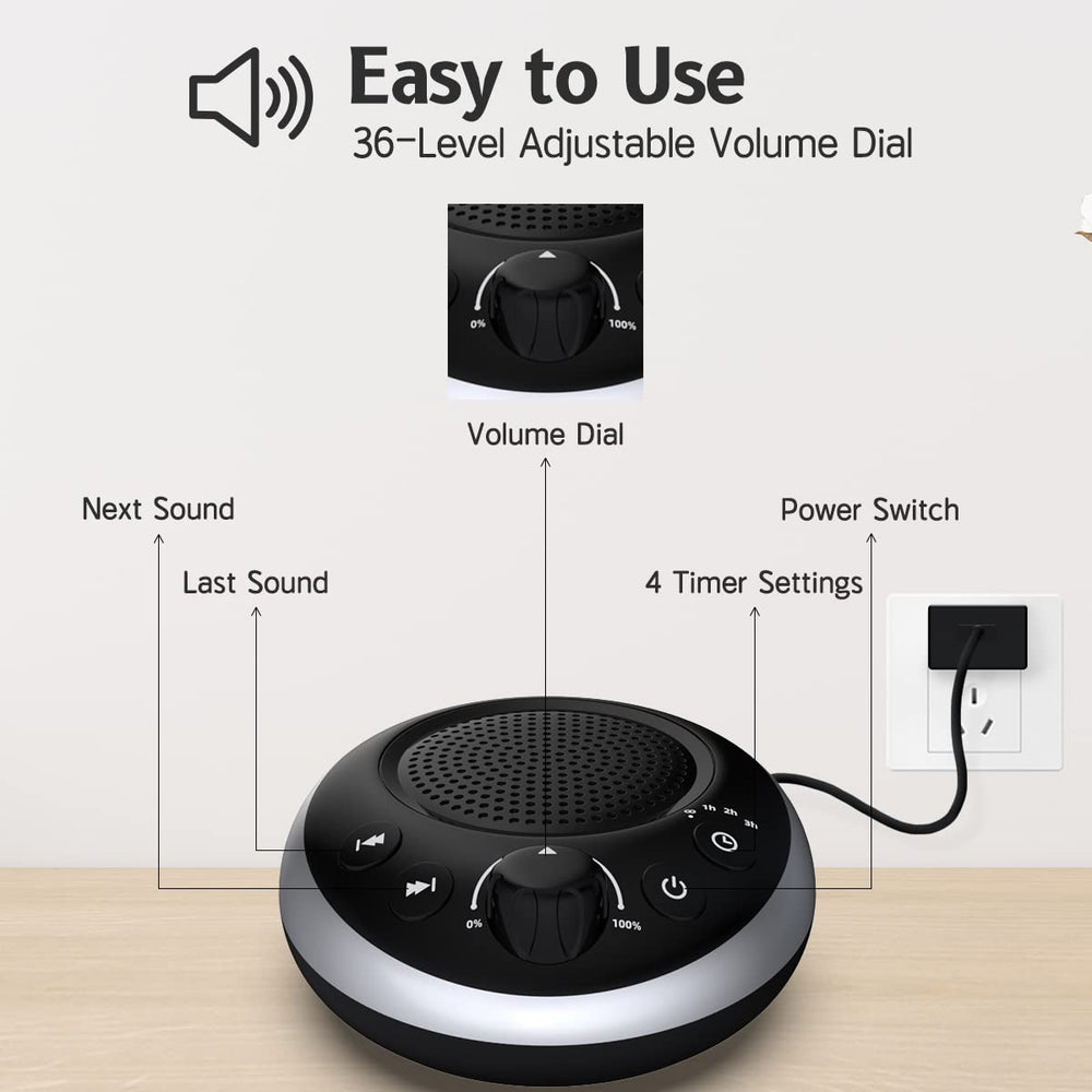 iDealSleep Sound Machine portable design fits backpack for sleep on the go.