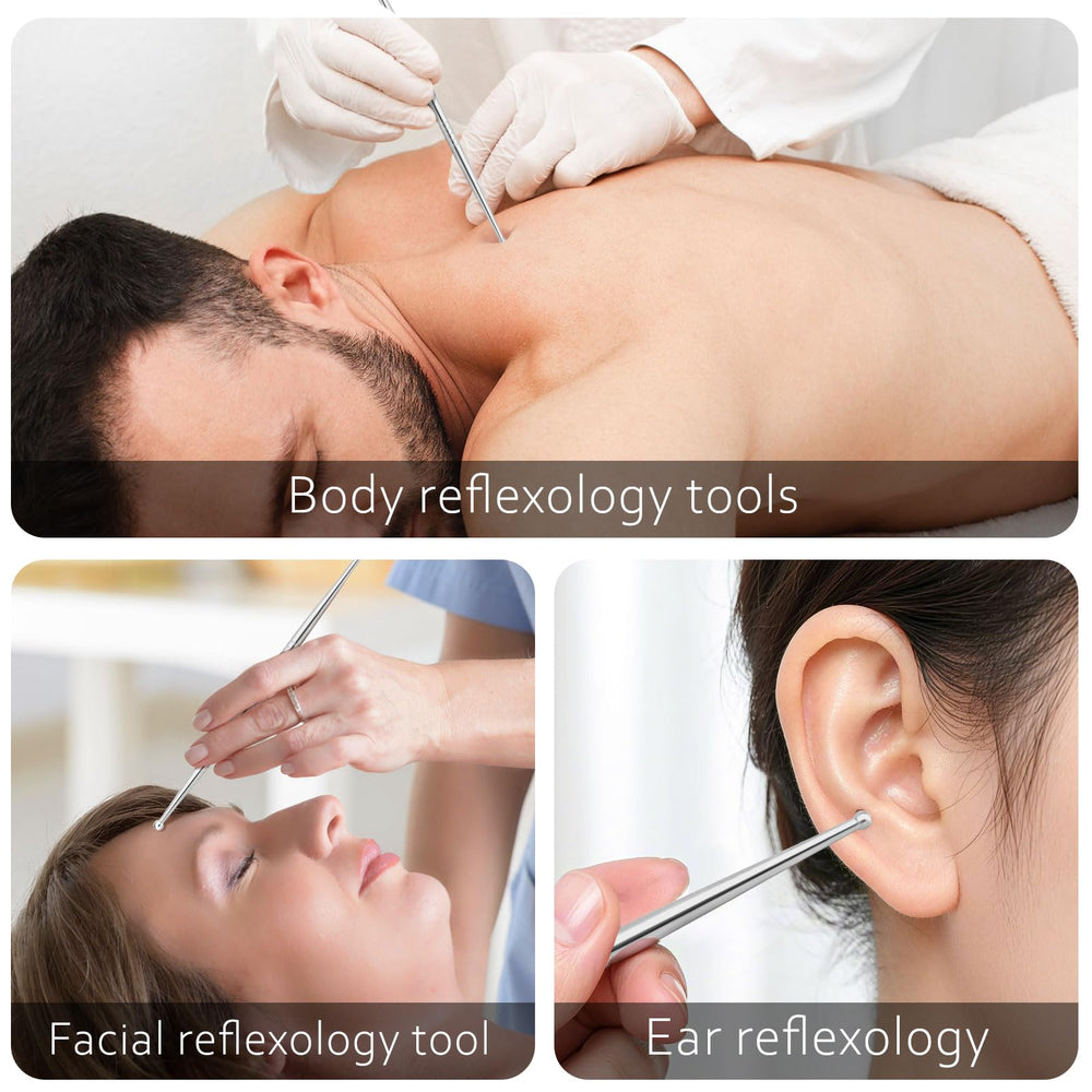 close-up of stainless steel massage tool heads