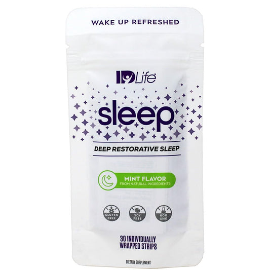 Mint-flavored, dissolvable sleep strips (melatonin, L-Theanine, 5-HTP) – 30 count