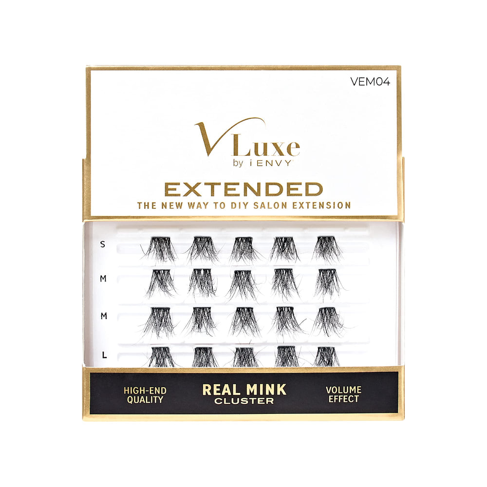 i•ENVY Extended Real Mink Lash Clusters closeup with dramatic volume.