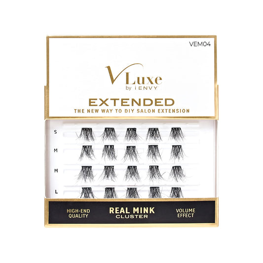 i•ENVY Extended Real Mink Lash Clusters closeup with dramatic volume.