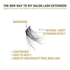 i•ENVY Extended Real Mink Lash Clusters vary in lengths for customizable looks.