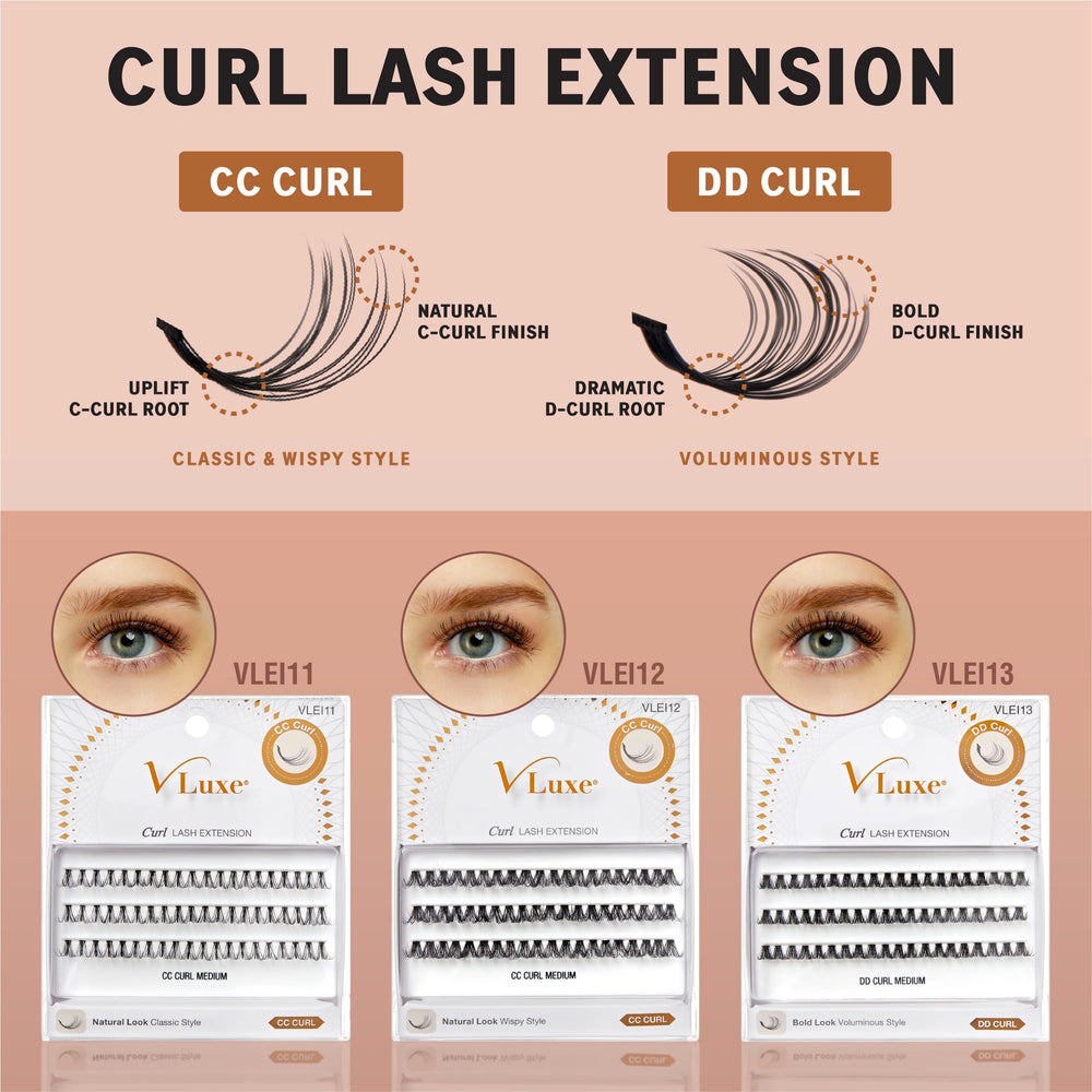 Dense-volume VLuxe CC Curl Lash Cluster detail for dramatic, lightweight fullness