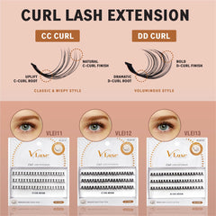 Dense-volume VLuxe CC Curl Lash Cluster detail for dramatic, lightweight fullness