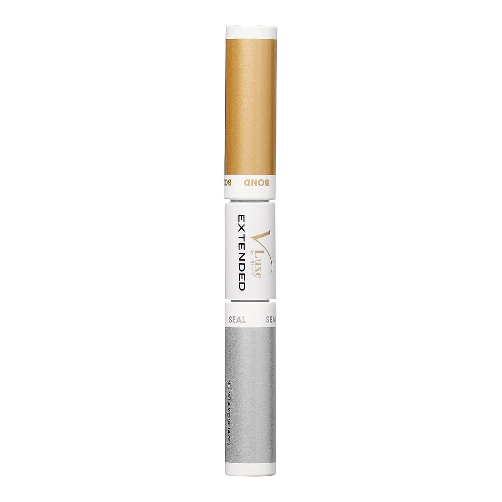 iEnvy VLuxe Extended lashes close-up showing lush synthetic fibers for natural look.