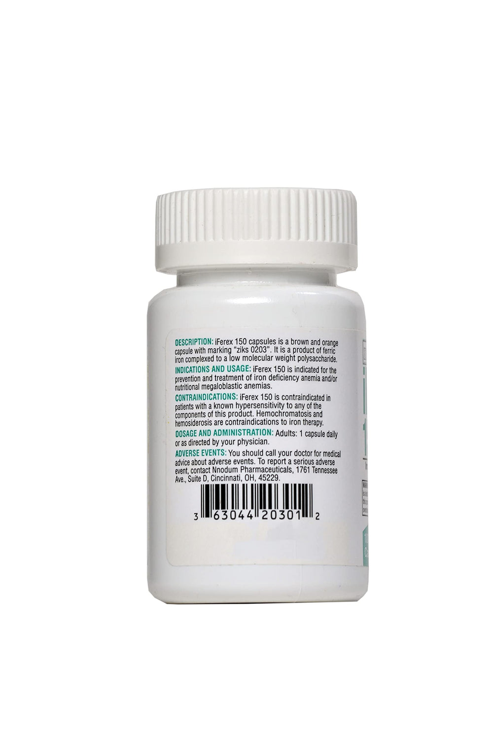 iFerex 150 bottle label close-up