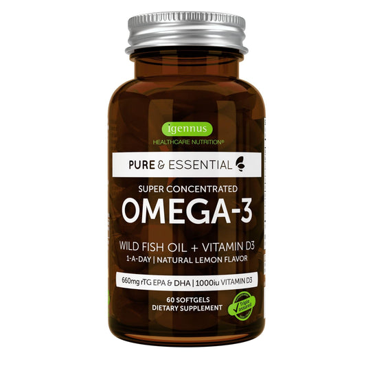 Igennus Advanced rTG Omega-3 bottle front with label
