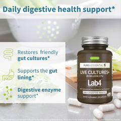 Igennus Probiotics & Prebiotic Lab4 capsules beside bottle