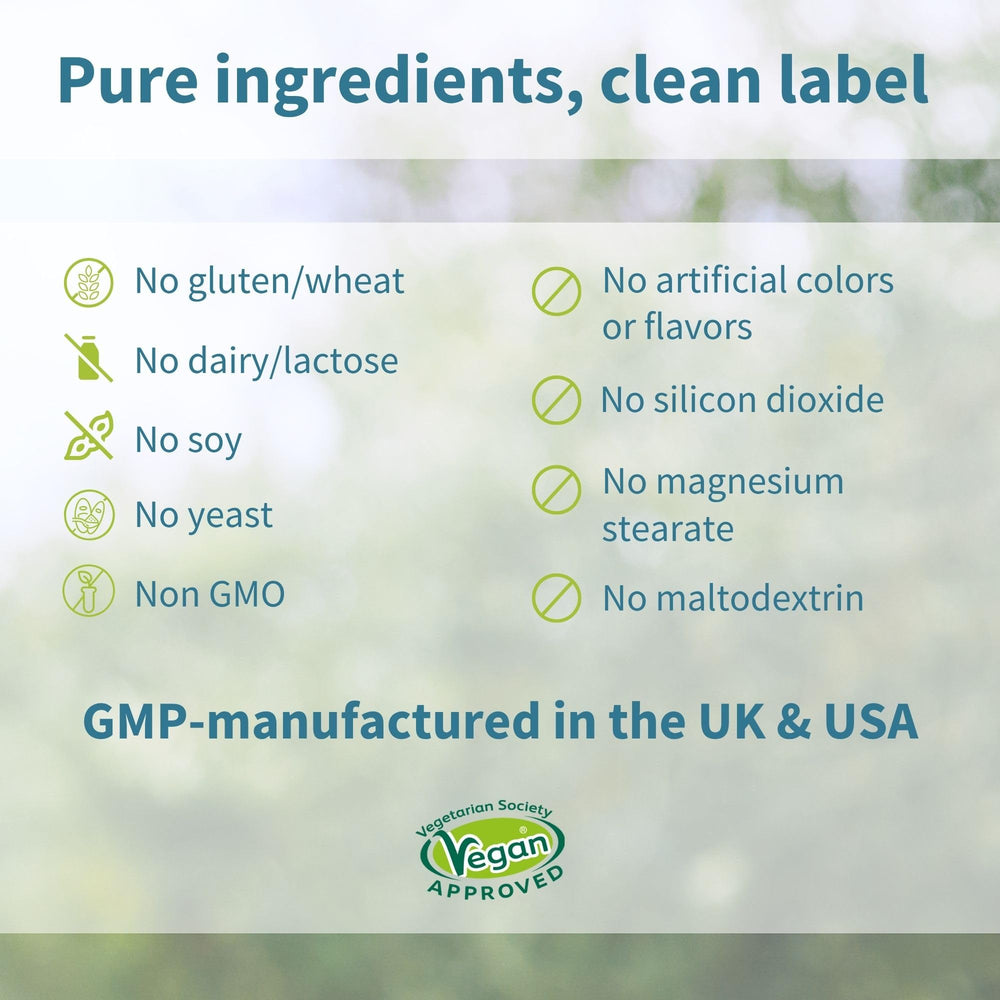 Vegan, non-GMO ingredients in B-Complex