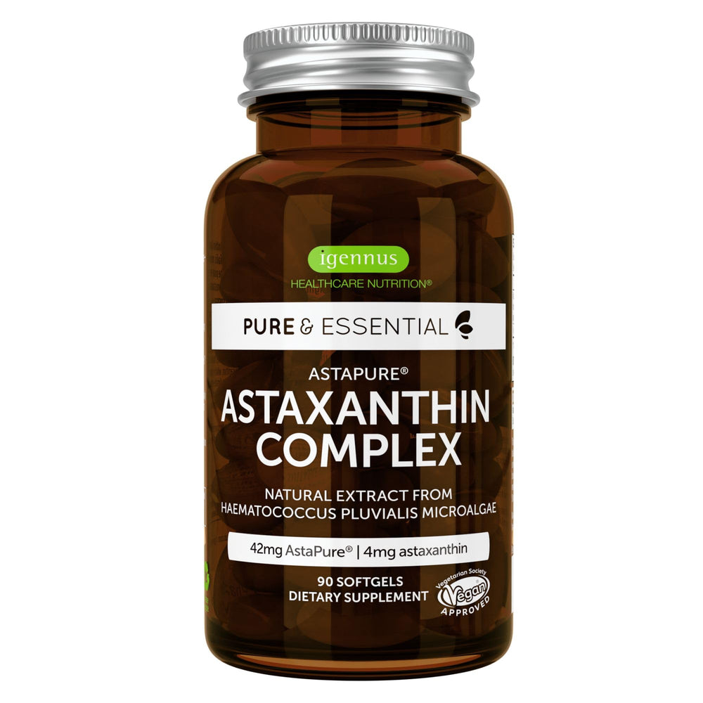 Igennus Vegan Astaxanthin 4mg Complex bottle and packaging