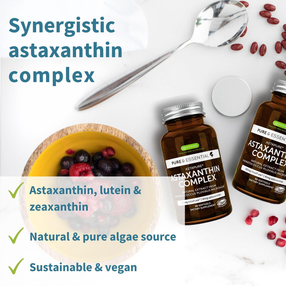 Close-up of a 4 mg astaxanthin softgel capsule