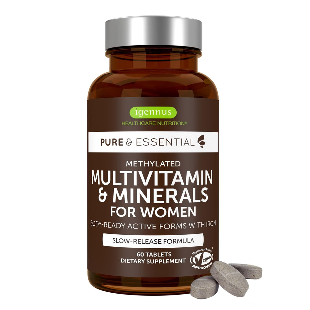 Igennus women's methylated multivitamin bottle with 60 tablets