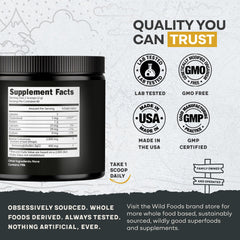 Nutrition label highlighting 400mg IgG per serving for immune support