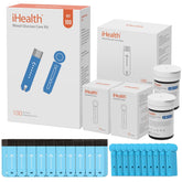 iHealth blood glucose test strips in a 100-count pack for precise daily monitoring.