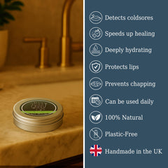 The Ilex Wood lip balm application glide delivers smooth coverage with a cooling mint sensation