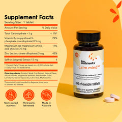 Close-up of saffron-infused Calm Mind chewables for kids