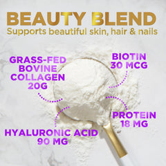 Unflavored collagen powder dissolving in a beverage
