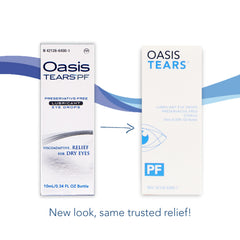Oasis Tears OT6400 PF Preservative-Free Eye Drops | Dry Eye Relief, 0.34 fl oz