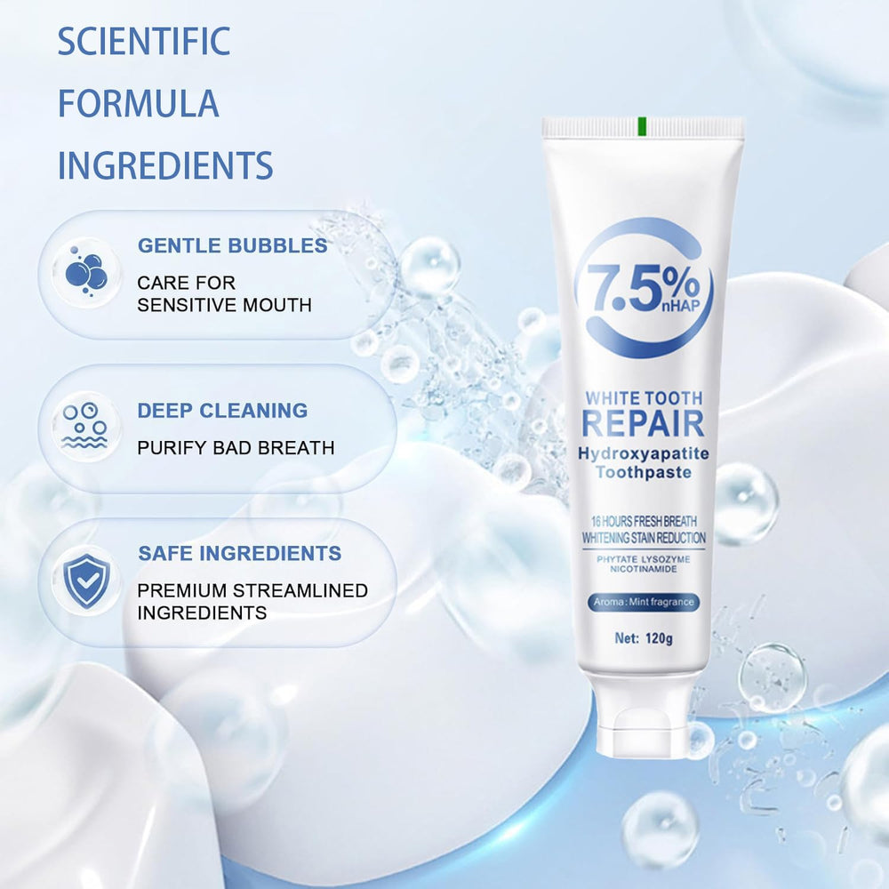 Daily oral care with hydroxyapatite toothpaste