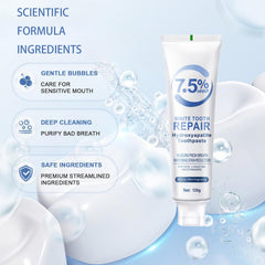 Daily oral care with hydroxyapatite toothpaste