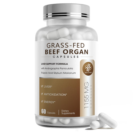 iMATCHME beef organ supplement bottle with 60 capsules