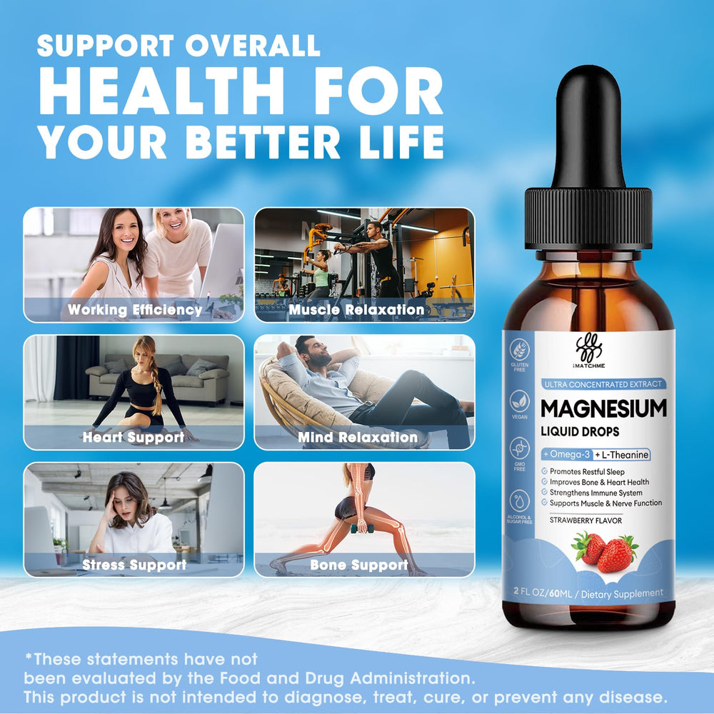 Dropper dispensing magnesium liquid for a 2 ml serving