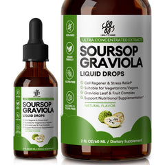 Front packaging of iMATCHME Soursop Graviola Liquid Drops 2 oz