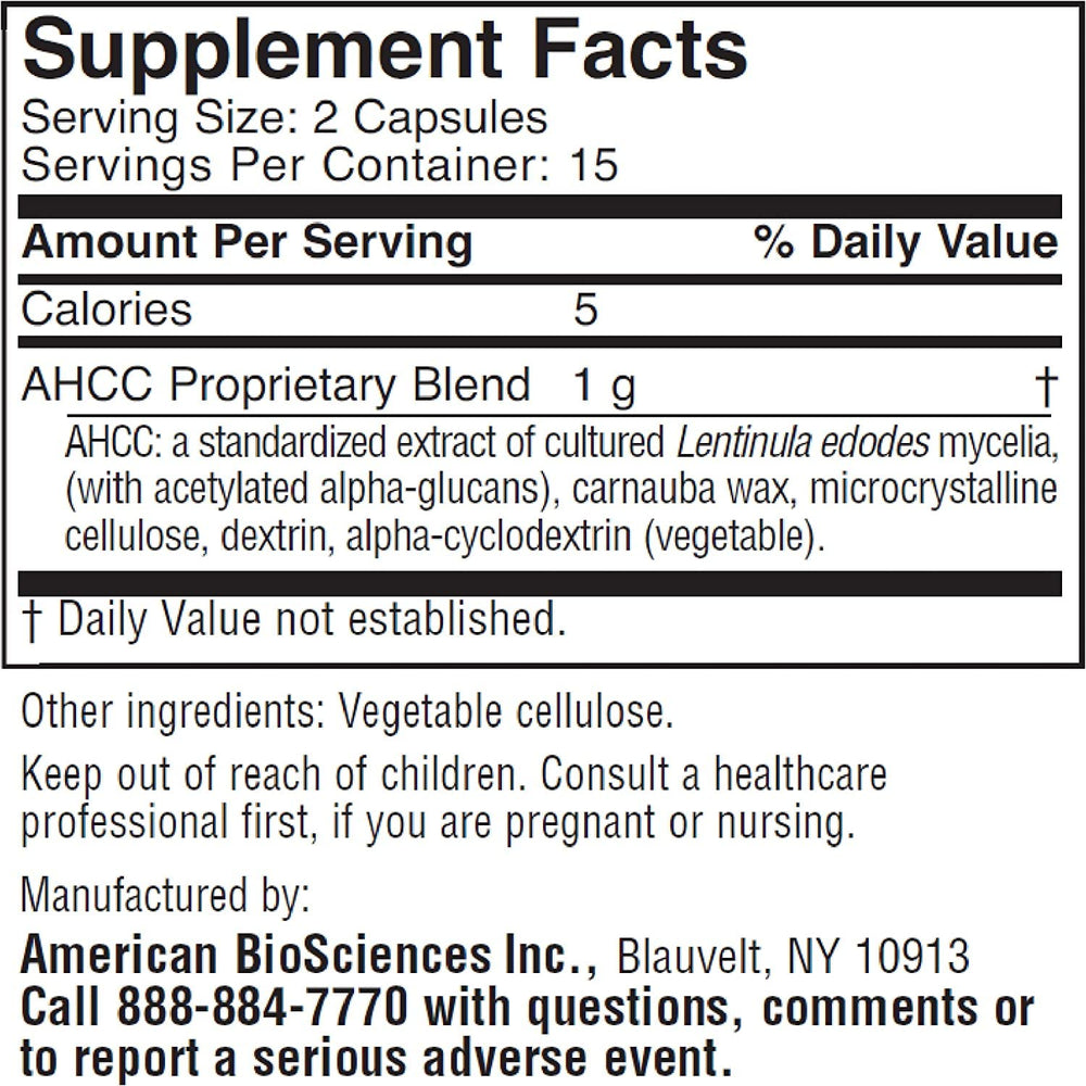 Close up of ImmPower AHCC vegetarian capsules