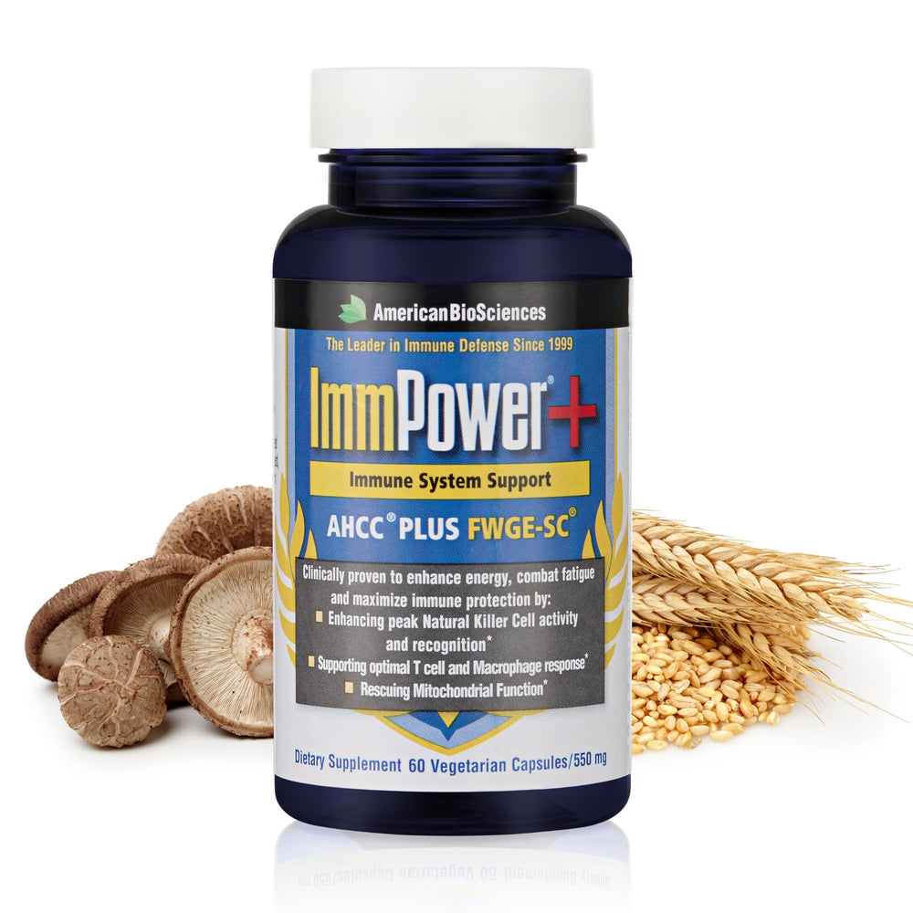 ImmPower Plus AHCC & FWGE bottle front view