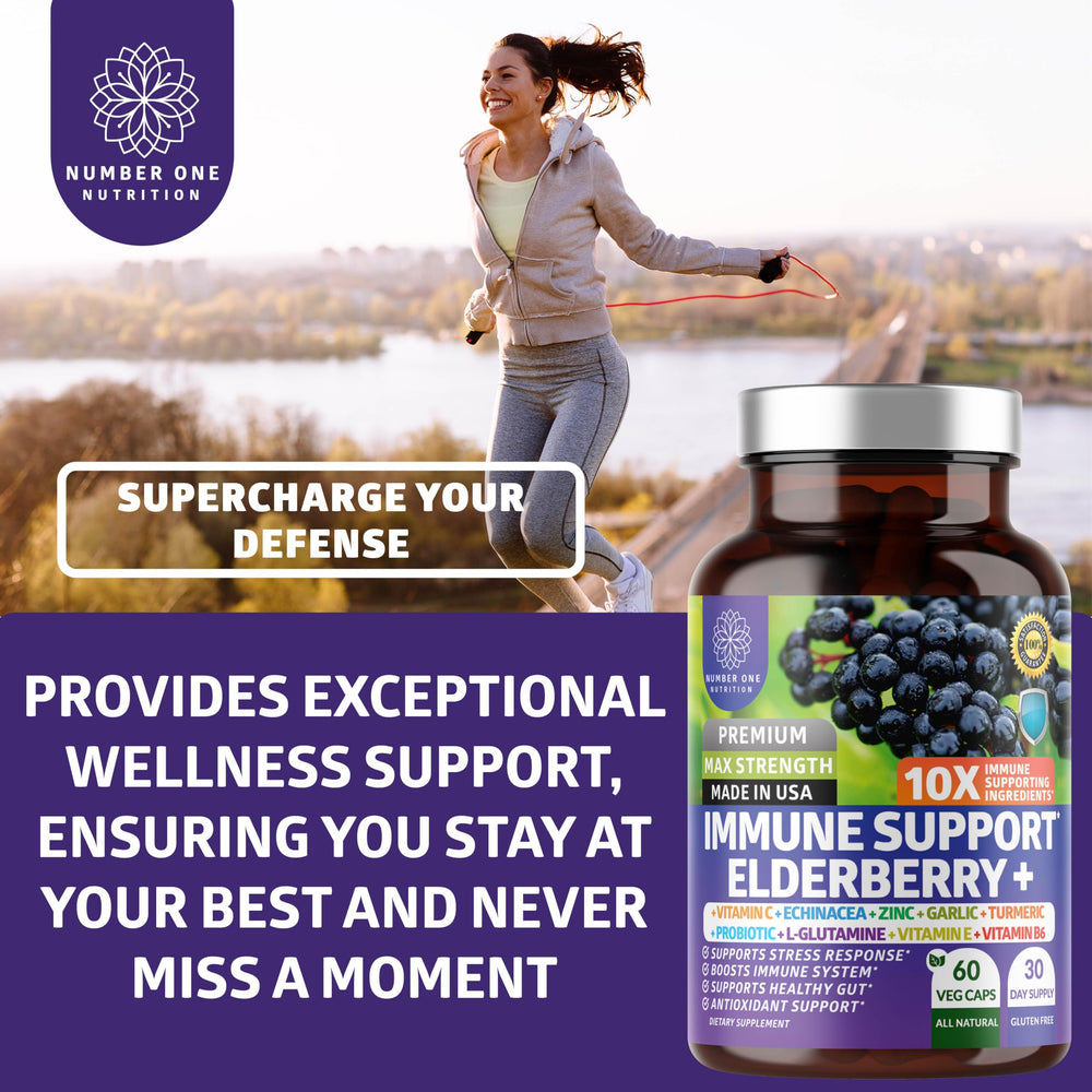 60 veggie capsules per bottle with immune support label