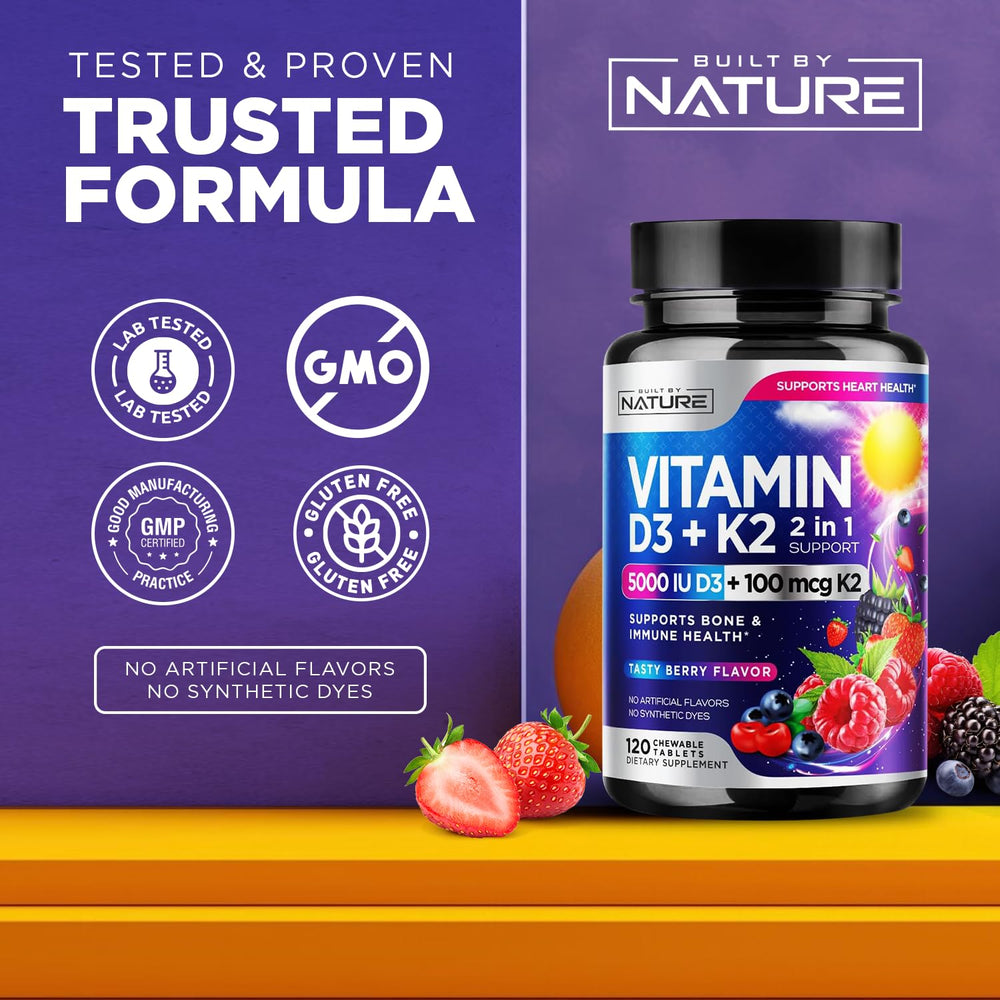 Immune support with Vitamin D3 and K2 MK-7 chewable