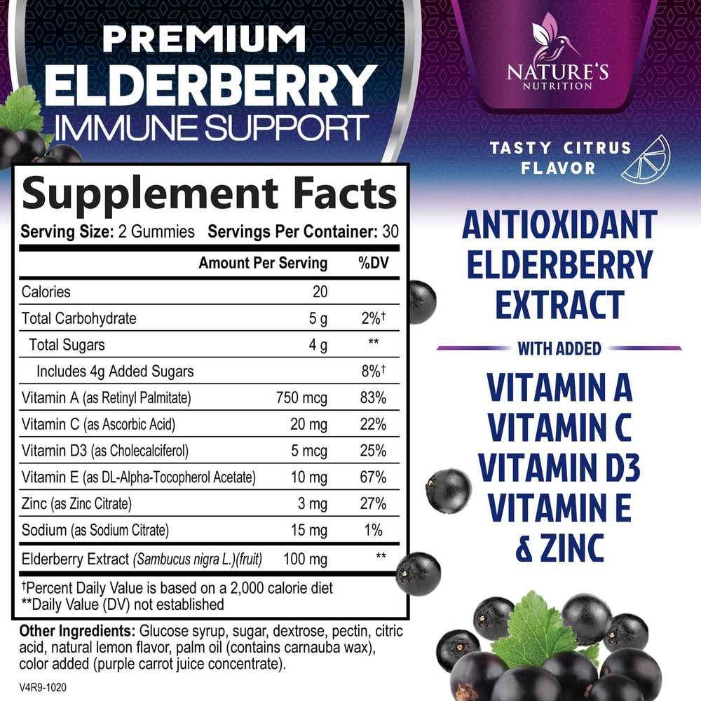 Close-up of elderberry gummy