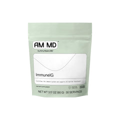 ImmuneIG dairy-free colostrum powder in a scoop against a white background