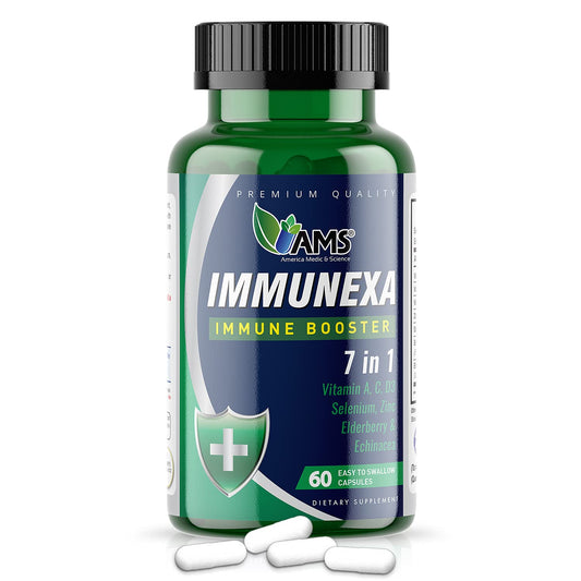 Immunexa 7 in 1 bottle label displaying 60 capsules