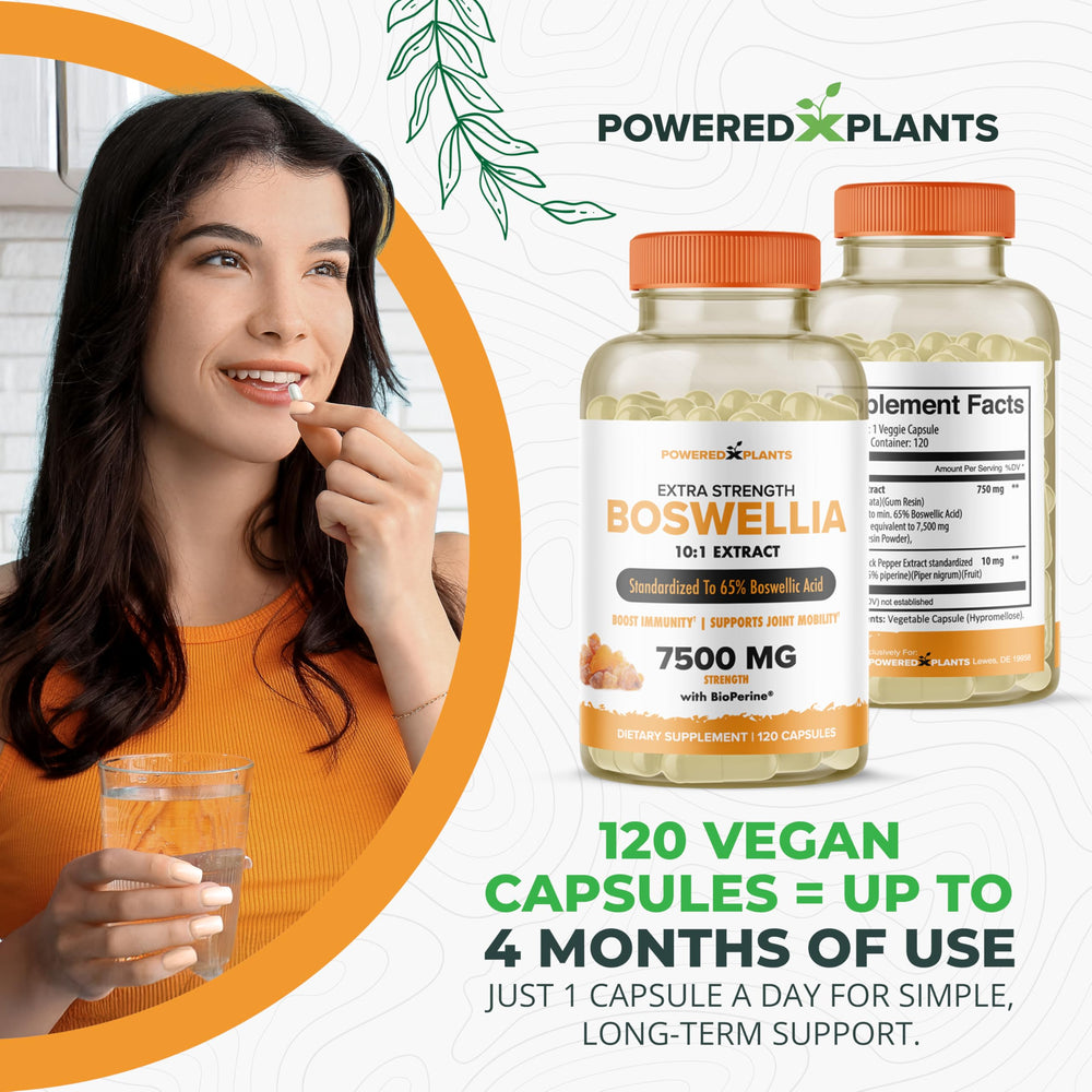 Immunity and joint health concept with Boswellia supplement