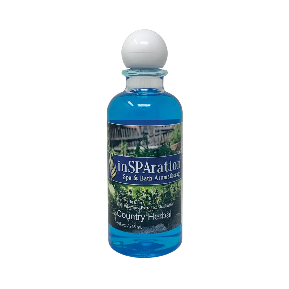 inSPAration 113X Spa Liquid 9 oz Country Herbal Blue bottle