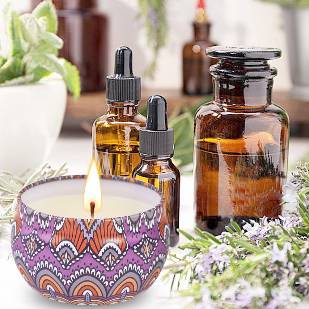 Inayou eucalyptus-mint candle refreshes air during yoga or meditation.