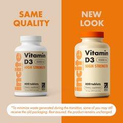 UK-made Vitamin D3 5000iu supplement by Incite Nutrition