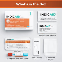 Step-by-step instruction guide for the INDICAID iFOB test