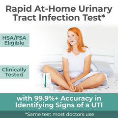 Hand wetting the test strip in urine stream for use