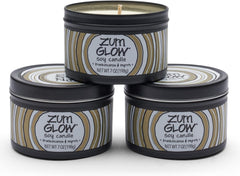 7 oz Zum Indigo Wild Glow Frankincense & Myrrh candle set of 3
