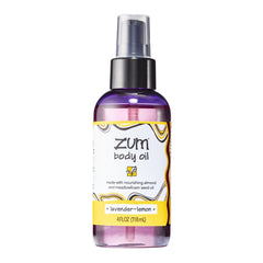 Indigo Wild Zum Lavender-Lemon Body Oil bottle with 4 oz label