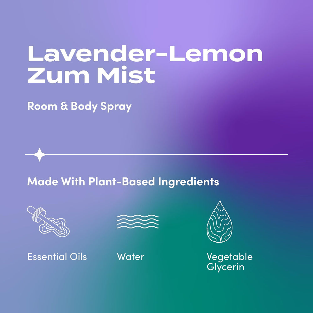Zum Mist essential oil spray bottle with lavender lemon theme