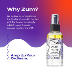 Natural ingredients: essential oils, water and glycerin for Zum Mist
