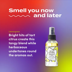 Lemongrass Zum Mist spray bottle in a room setting