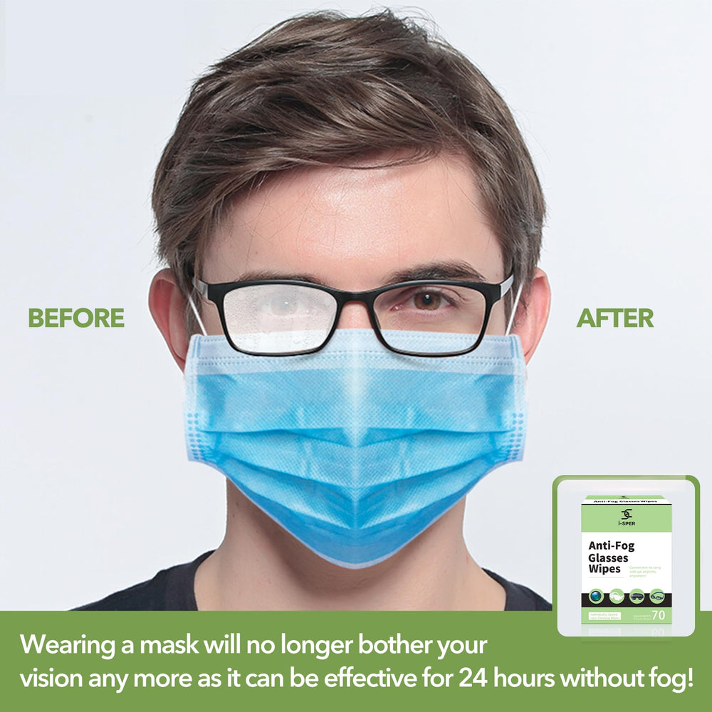 Individually wrapped pre-moistened lens wipes close-up